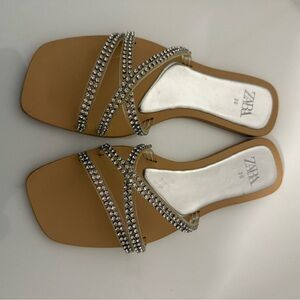Zara Women's Rhinestoned Straps Sandals
